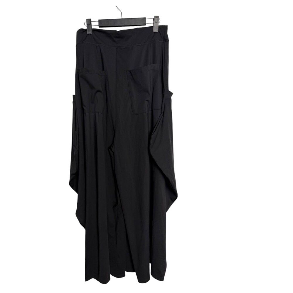 Halara Mid Rise Pockets Draped Wide Leg Casual Pants Black Large NEW with Tags - Picture 4 of 7